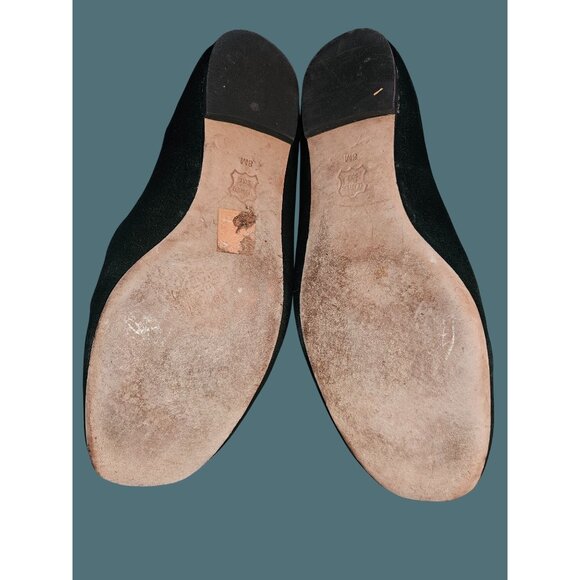 Tory Burch Green Satin Delphine T Logo Embellished Ballet Flats Size 8M - Picture 13 of 14